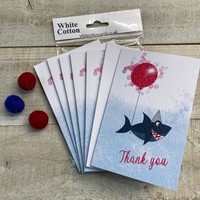 NOTELETS- THANK YOU PACK OF 6 - SHARK & BALLOON (N95-201)