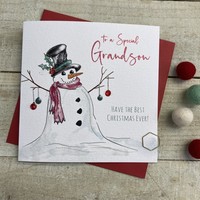 GRANDSON SNOWMAN  - CHRISTMAS CARD (C22-14)