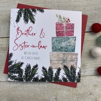 BROTHER & SISTER IN LAW 3 PRESSIES  - CHRISTMAS CARD (C22-24)
