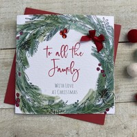 TO ALL THE FAMILY WREATH - CHRISTMAS CARD (C22-29)
