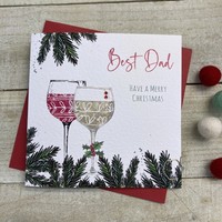 BEST DAD WINE GLASSES - CHRISTMAS CARD (C22-61)