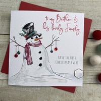 BROTHER & LOVELY FAMILY SNOWMAN - CHRISTMAS CARD (C22-64)