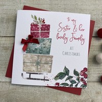 SISTER & HER LOVELY FAMILY 3 PRESSIES - CHRISTMAS CARD (C22-66)