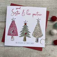 SISTER & HER PARTNER 3 TREES - CHRISTMAS CARD (C22-68)