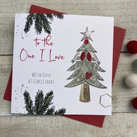 TO THE ONE I LOVE GREEN TREE & ROBINS - CHRISTMAS CARD (C22-70)