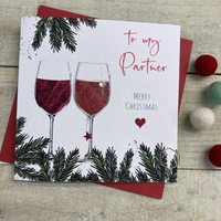 PARTNER RED WINE GLASSES - CHRISTMAS CARD (C22-83)