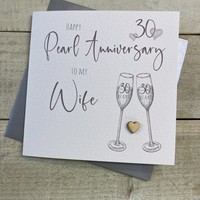 WIFE ANNIVERSARY FLUTES - 30TH PEARL (S110-W30)