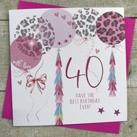 AGE 40 LEOPARD PRINT BALLONS AGE CARD (SL40)