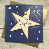 NEPHEW AGE 18 - BIG STAR BIRTHDAY CARD