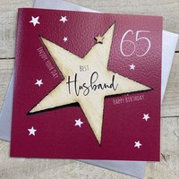 HUSBAND AGE 65 - BIG STAR - LARGE BIRTHDAY CARD