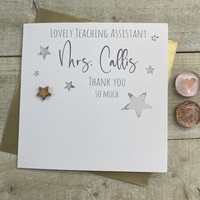 LOVELY TEACHING ASSISTANT PERSONALISED SILVER STARS (P22-107 & XP22-107)