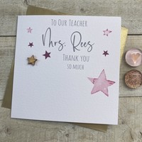 TO OUR TEACHER PERSONALISED PINK STARS (P22-108 & XP22-108)
