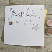 BEST TEACHER CARD - SILVER STARS (S310)