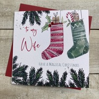 WIFE CHRISTMAS STOCKINGS CARD