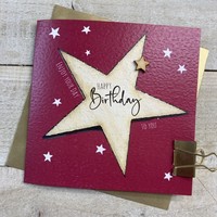 RED - BIG STAR BIRTHDAY CARD (S319)