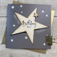 GREY - BIG STAR BIRTHDAY BOY CARD (S320)