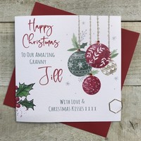 ANY RELATION - CHRISTMAS BAUBLES PERSONALISED CARD (P-C22-7)