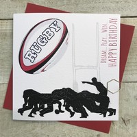 RUGBY FAN BIRTHDAY CARD IN RED (RF4-RED)