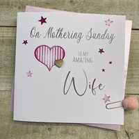 MOTHERS DAY - WIFE ON MOTHERING SUNDAY PINK HEART (M23-22)