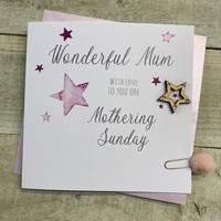 MOTHERS DAY - MUM ON MOTHERING SUNDAY - PINK STARS (M23-25)