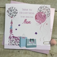 MOTHERS DAY - AMAZING MUM - LEOPARD PRINT BAGS & BALLOONS (M23-6)