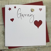 GWRAIG (WIFE) HEARTS CARD (W-V17)