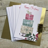 PACK OF 6 CHRISTMAS CARDS - 3 PRESSIES (N95-C22-4)