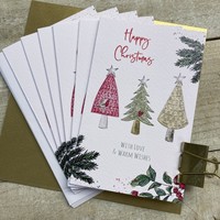 PACK OF 6 CHRISTMAS CARDS - 3 TREES (N95-C22-6)