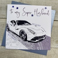 HUSBAND - SUPER CAR BIRTHDAY CARD (S185-H)