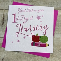 PINK 1ST DAY AT NURSERY CARD (SP116-P)