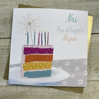WELSH - NAI BIRTHDAY CARD - RAINBOW CAKE (W-VN144-NAI)