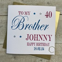 PERSONALISED RED & BLUE STARS - BROTHER ANY AGE (P16-83-B)