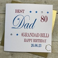 PERSONALISED RED & BLUE STARS -DAD, NAME, AGE, DATE (P16-83-D)