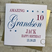 PERSONALISED RED & BLUE STARS - GRANSON, ANY AGE (P16-83-GS)