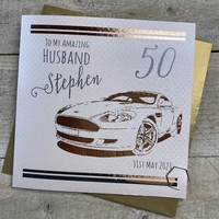 PERSONALISED GOLD CAR HUSBAND, ANY AGE  (P19-32-H)