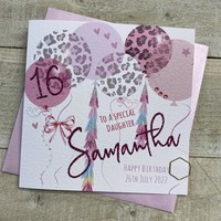 PERSONALISED - LEOPARD PRINT BALLOONS DAUGHTER, ANY AGE (P22-87-D)