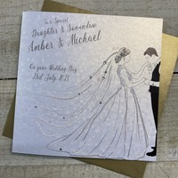 PERSONALISED WEDDING DAY COUPLE KISSING- DAUGHTER & SON-IN-LAW (P23-1-DS)