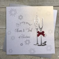 MUM & DAD - FLUTES - LARGE CHRISTMAS CARD (XBM104-MD)