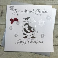 SPECIAL TEACHER - FATHER CHRISTMAS - LARGE CHRISTMAS CARD (XBM17T)