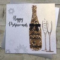 HAPPY PROSECCO-MAS - BOTTLE OF FIZZ - LARGE CHRISTMAS CARD (XF1-1)
