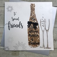 SPECIAL FRIENDS - BOTTLE OF FIZZ - LARGE CHRISTMAS CARD (XF1-SFS)
