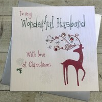HUSBAND - REINDEER - LARGE CHRISTMAS CARD (XFP3)