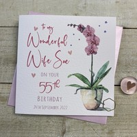 PERSONALISED - WIFE ORCHID CARD, ANY AGE (P22-91-W)