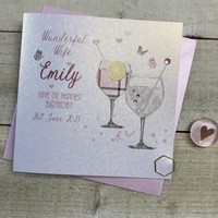 PERSONALISED - GIN BIRTHDAY CARD (P23-13-W)
