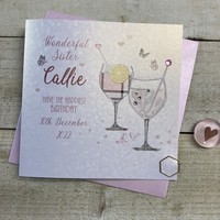 PERSONALISED - SISTER GIN BIRTHDAY CARD (P23-13-S)