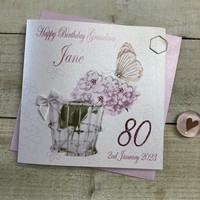 PERSONALISED - GRANDMA FLOWERS CARD, ANY AGE (PPS50-GM)