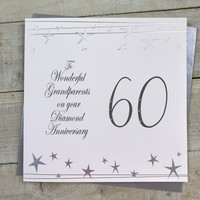 Grandparents  Large 60th Anniversary Card (Big Twist Range, Silver) (XF60GP)