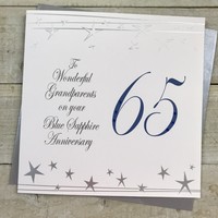 Grandparents  Large 65th Anniversary Card (Big Twist Range, Silver) (XF65GP)