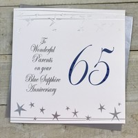 Wonderful Parents  Large 65th Anniversary Card (Big Twist Range, Silver) (XF65WP)