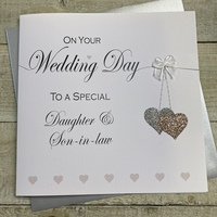 Daughter & Son-in-law, Hanging Hearts Large Wedding Card (XLL73-ds)